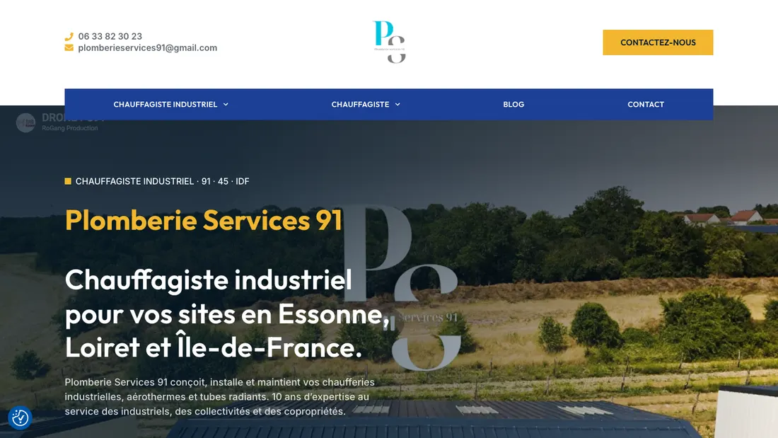 Site de Plomberie Services 91, accompagné par Avento
