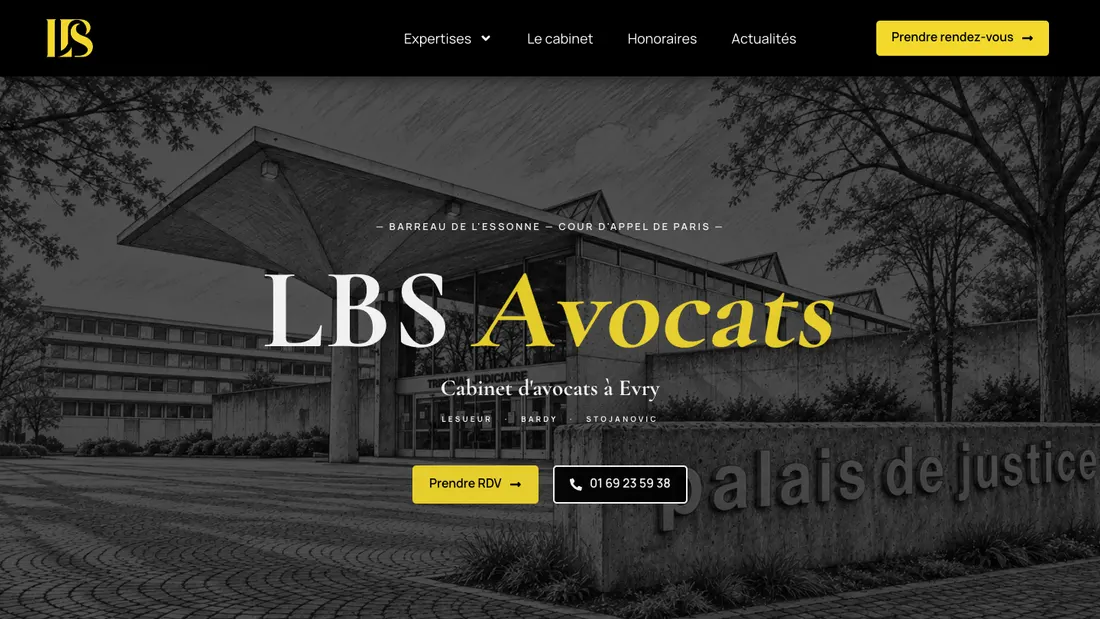 Site de LBS Avocats, accompagné par Avento