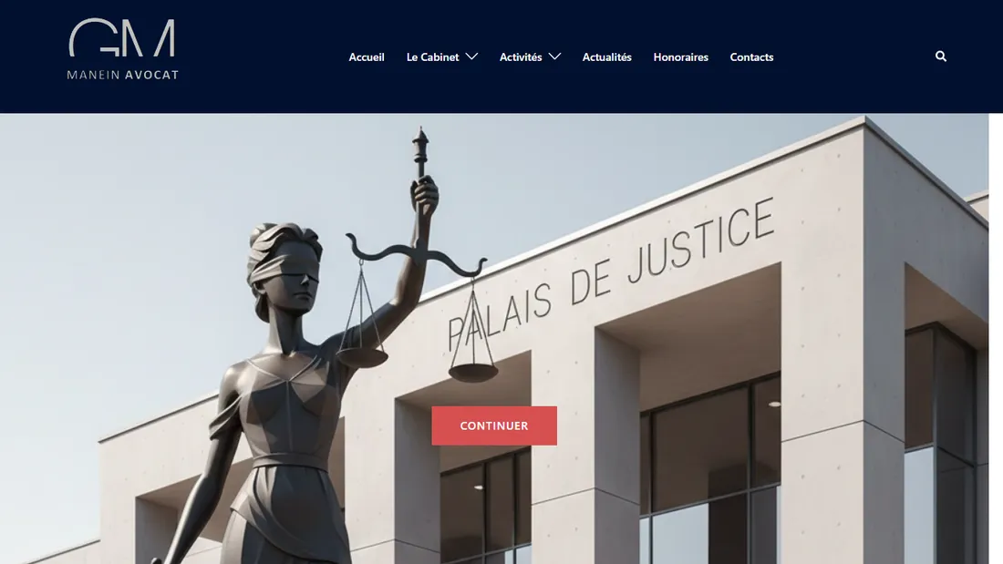 Page d'accueil du site de Cabinet Manein