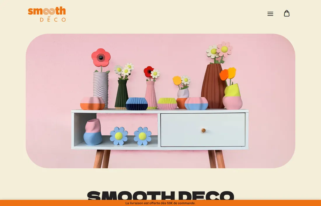 Page d'accueil du site Smooth Déco