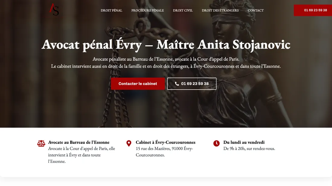 Site de Cabinet Stojanovic, accompagné par Avento